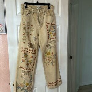 Free People Kiss the Sky Distressed Jeans